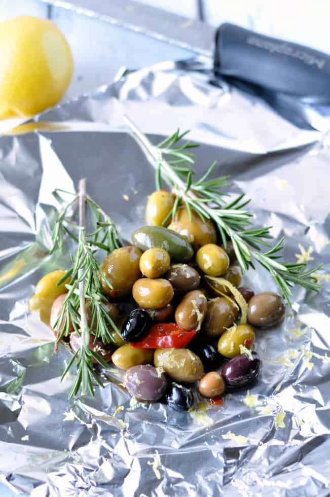 Warm Rosemary Olives with Lemon Flavour and Savour