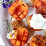 Grilled Peaches with Honey Lemon Drizzle