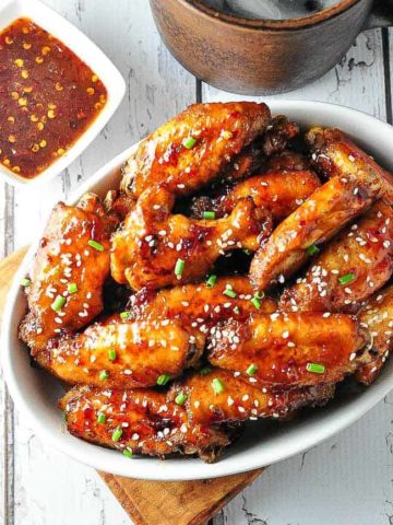 Chipotle Honey-Mustard Glazed Chicken Wings in a bowl.