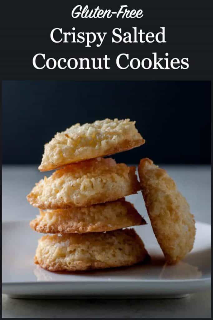 Pinterest pin for Crispy Salted Coconut Cookies