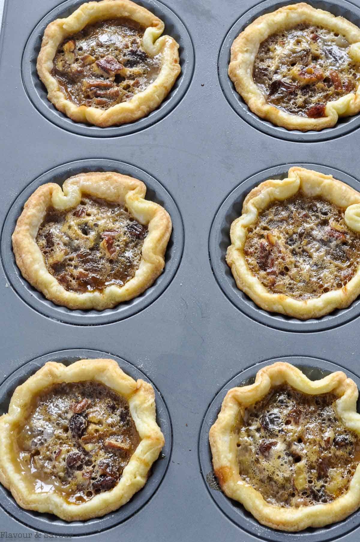 Butter Tarts baked in a tart pan