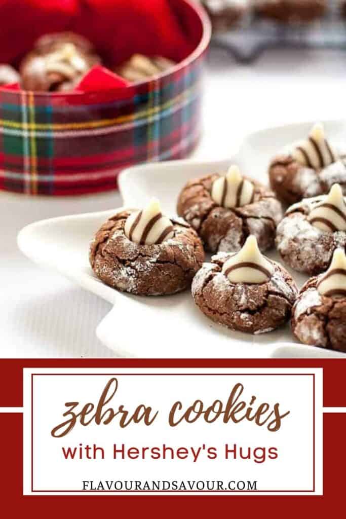 image with text for chocolate zebra cookies