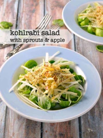 Kohlrabi Salad with Sprouts and Apple |www.flavourandsavour.com A crispy, crunchy winter salad.