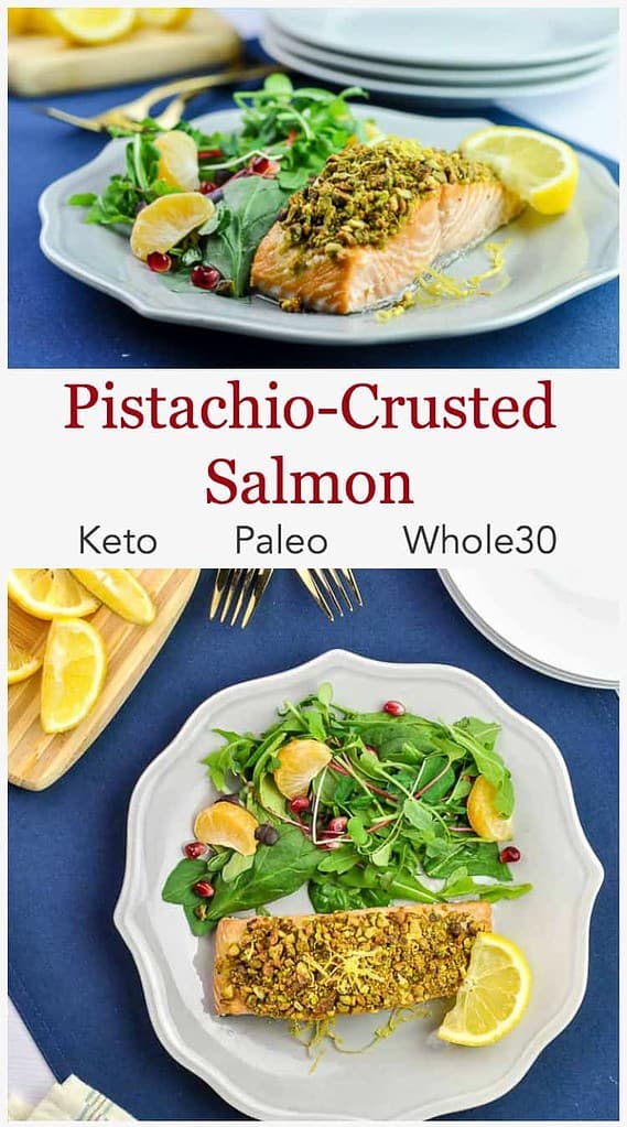 Pinterest pin 1 for Pistachio Crusted Salmon