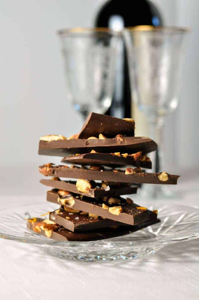 Salted Dark Chocolate-Orange Almond Bark.