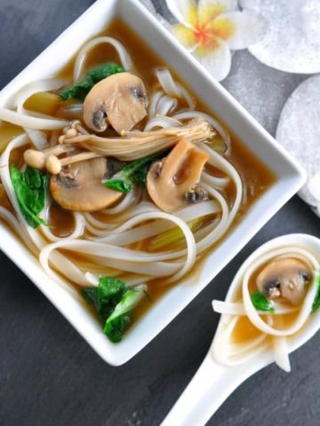 Miso Noodle Soup with Mushrooms