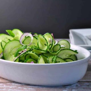 Cucumber Mint Salad with Red Onion and Thai Dressing |www.flavourandsavour.com