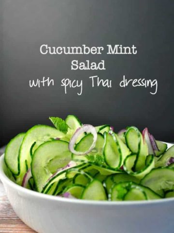 Cucumber Mint Salad with Red Onion and Thai Dressing |www.flavourandsavour.com