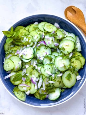 Cucumber Mint Salad with Thai dressing