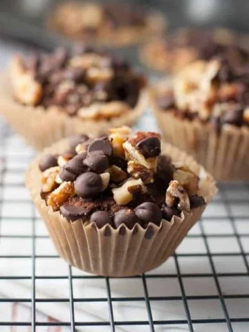 Chunky Monkey Muffins on a cooling rack