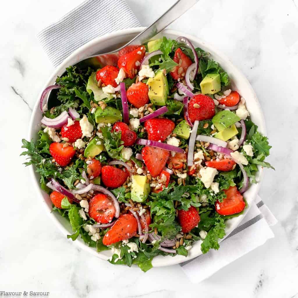 Strawberry Kale Salad with Poppy Seed Dressing Flavour and Savour