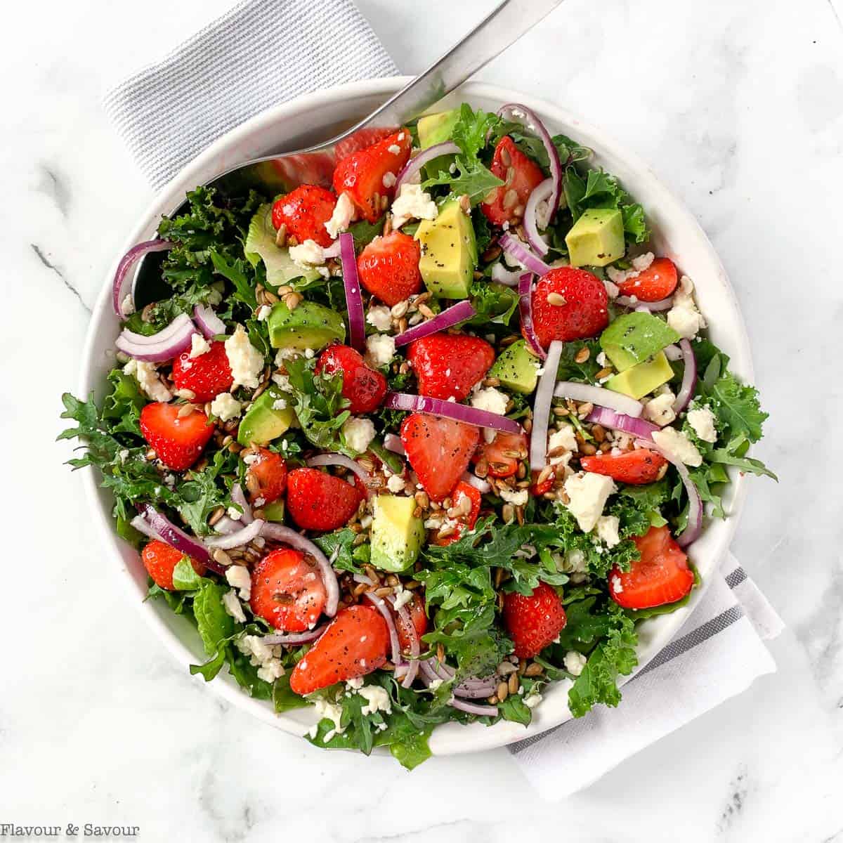 Strawberry Kale Salad with Poppy Seed Dressing Flavour and Savour