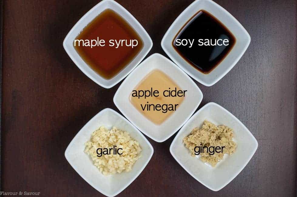 Ingredients for paleo Maple Garlic Glazed Chicken thighs 