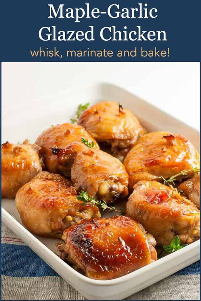 Pinterest Pin for Maple Garlic Glazed Chicken