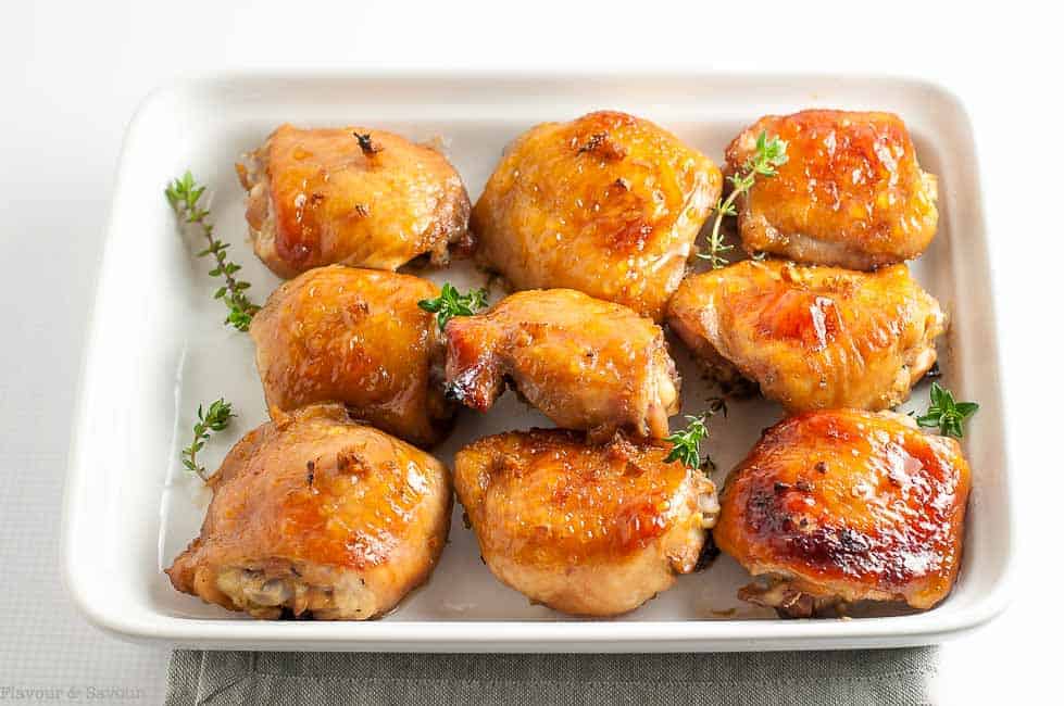 paleo Maple Garlic Glazed Chicken thighs