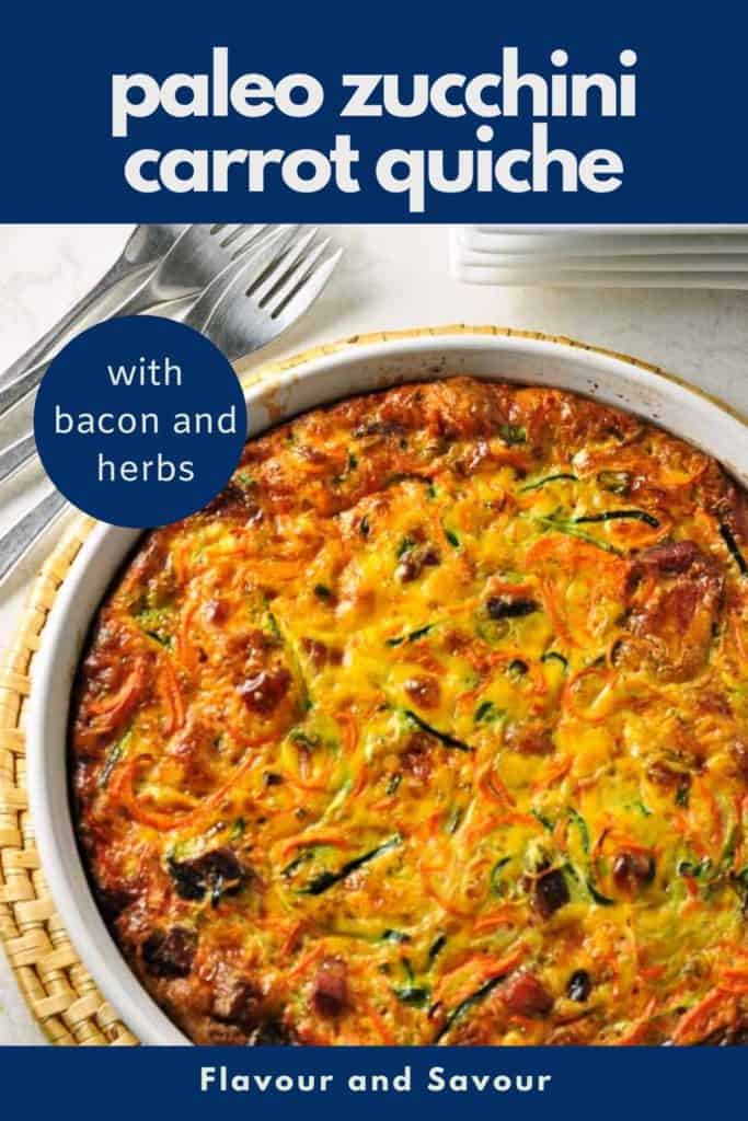 Paleo Zucchini Carrot Quiche with text overlay