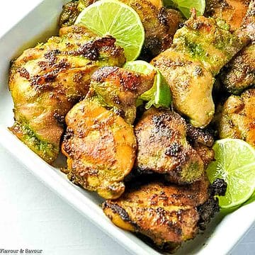 Square image of Easy Thai Baked Chicken thighs.