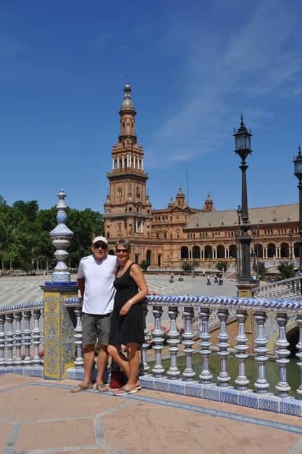 view of Plaza d'Espagna in Seville Spain