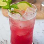 Rhubarb Mint Mojito on the deck.