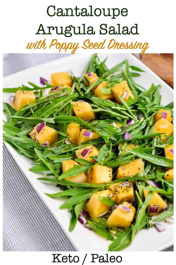 Pin for Cantaloupe Arugula Salad