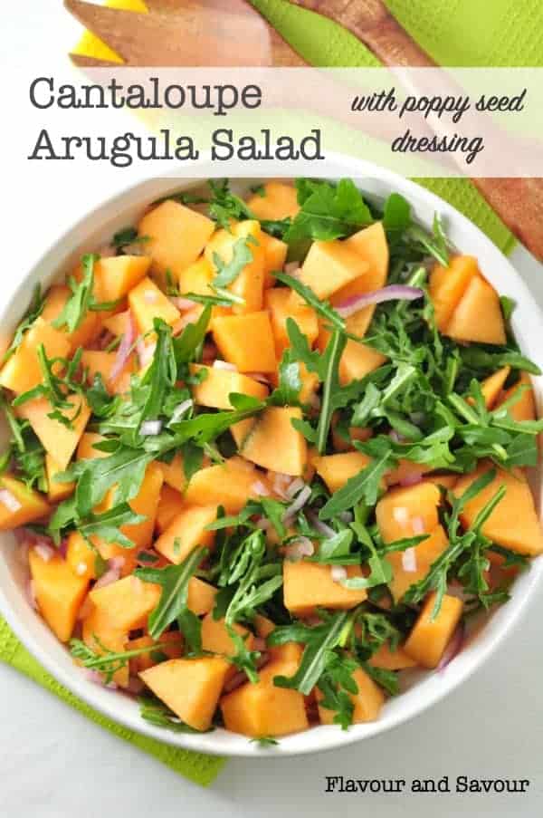 Cantaloupe Arugula Salad with Poppy Seed Dressing