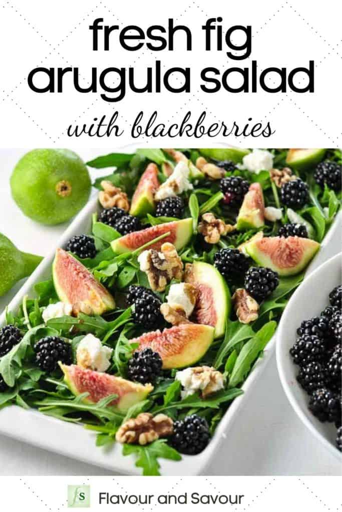 Image and text for Fresh Fig Arugula Salad with blackberries