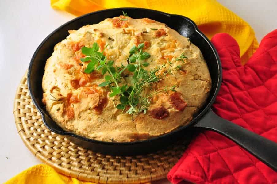 Gluten-free Cheesy Herb Cornbread.