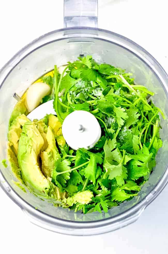 Simple recipe for Dairy Free Avocado Crema. Use this as a dip, as a dressing, or as a topping for tacos.