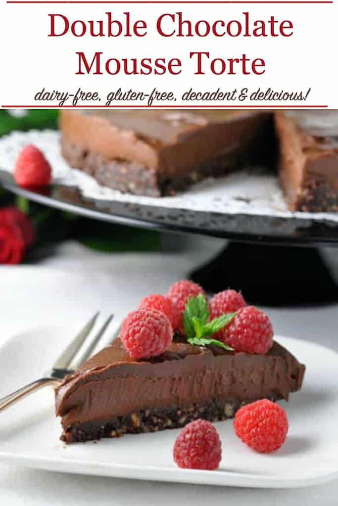 Pinterest pin for Double Chocolate Mousse Torte