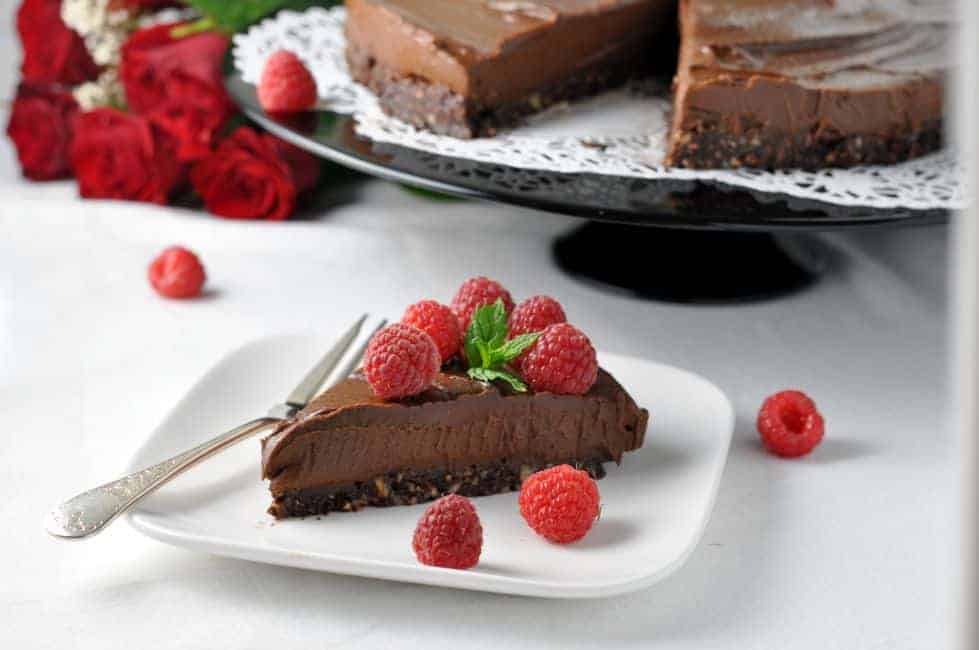 Double Chocolate Mousse Torte. Decadent, delicious, dairy-free, gluten-free and vegan! flavourandsavour.com
