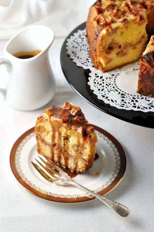 Apple Cake with Warm Salted Caramel Sauce from Flavour and Savour