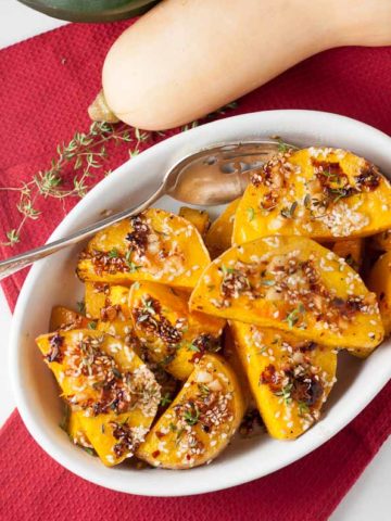 If you like this Butternut Squash with Rosemary, you'll like this Chili Garlic Glazed Butternut Squash. Tender roasted squash with a crisp spicy glaze.