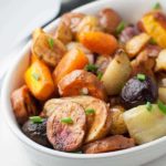 How to make Crispy Apple Cider Roasted Root Vegetables.