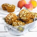 a basket of gluten-free apple muffins