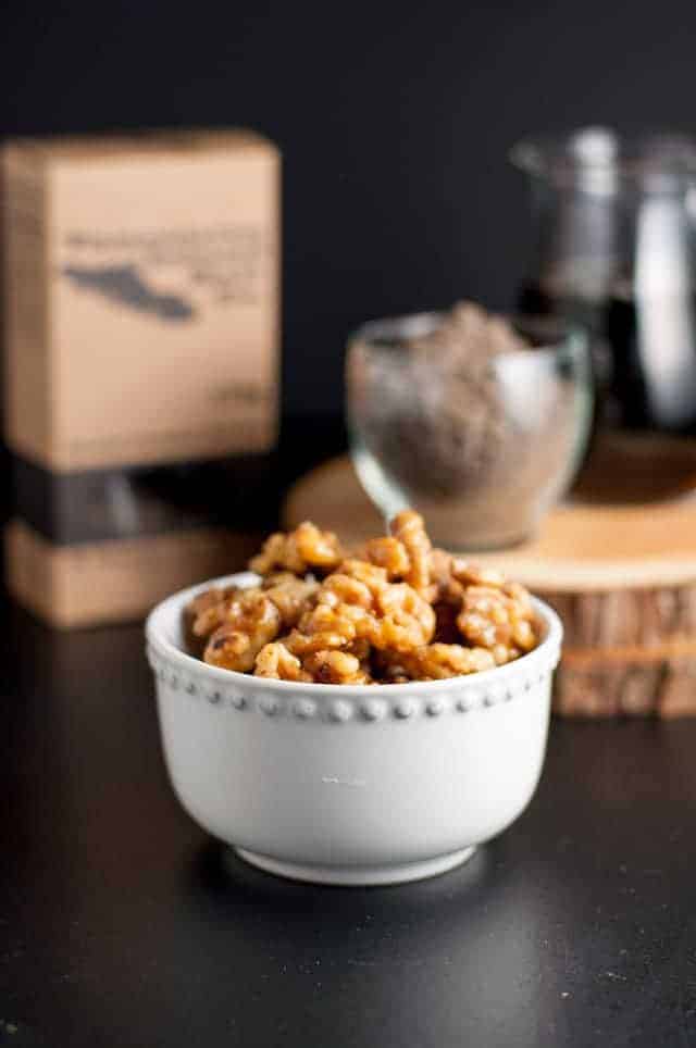 Maple Glazed Walnuts with Smoked Sea Salt 