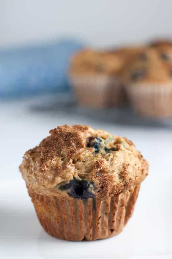 Healthy Low-Fat Blueberry Banana Muffins. Skinny!|www.flavourandsavour.com