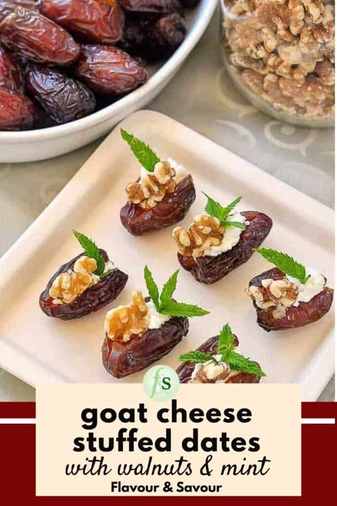 Text and image for Goat Cheese Stuffed Dates