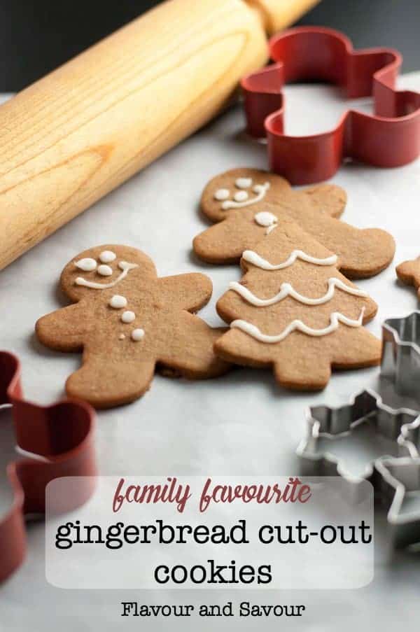 Traditional and Reliable Gingerbread Cut-Out Cookies decorated with royal icing