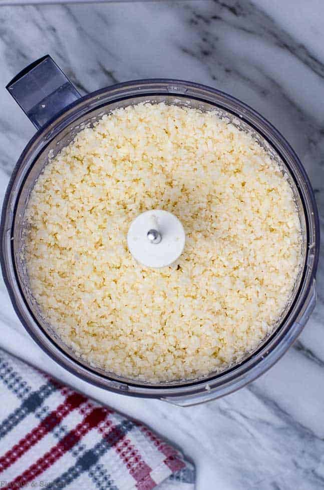 3 easy steps to make Cauliflower Rice in Food Processor