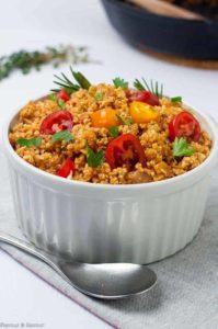 3 easy steps to make cauliflower rice, Spanish style