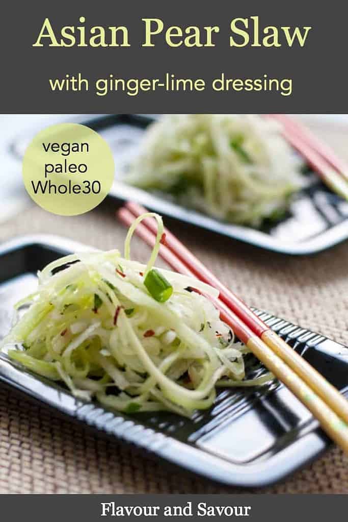 Pin for Asian Pear Slaw with text overlay