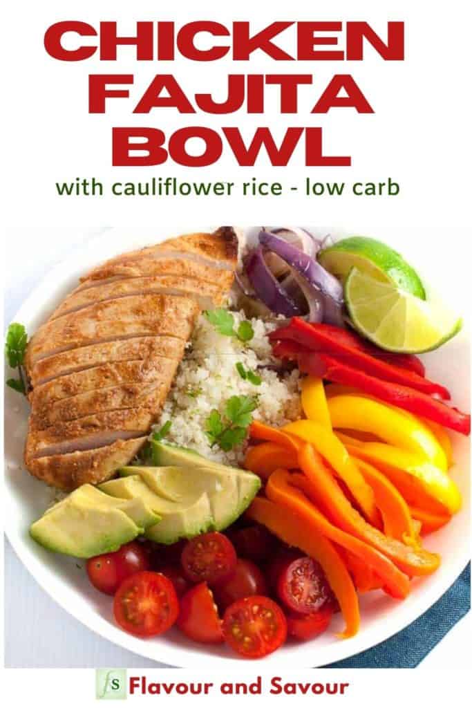 Image with text Chicken Fajita Bowl