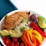 Chicken Fajita Bowl with Cauliflower Rice