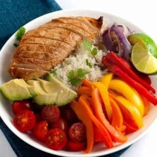 Chicken Fajita Bowl with Cauliflower Rice