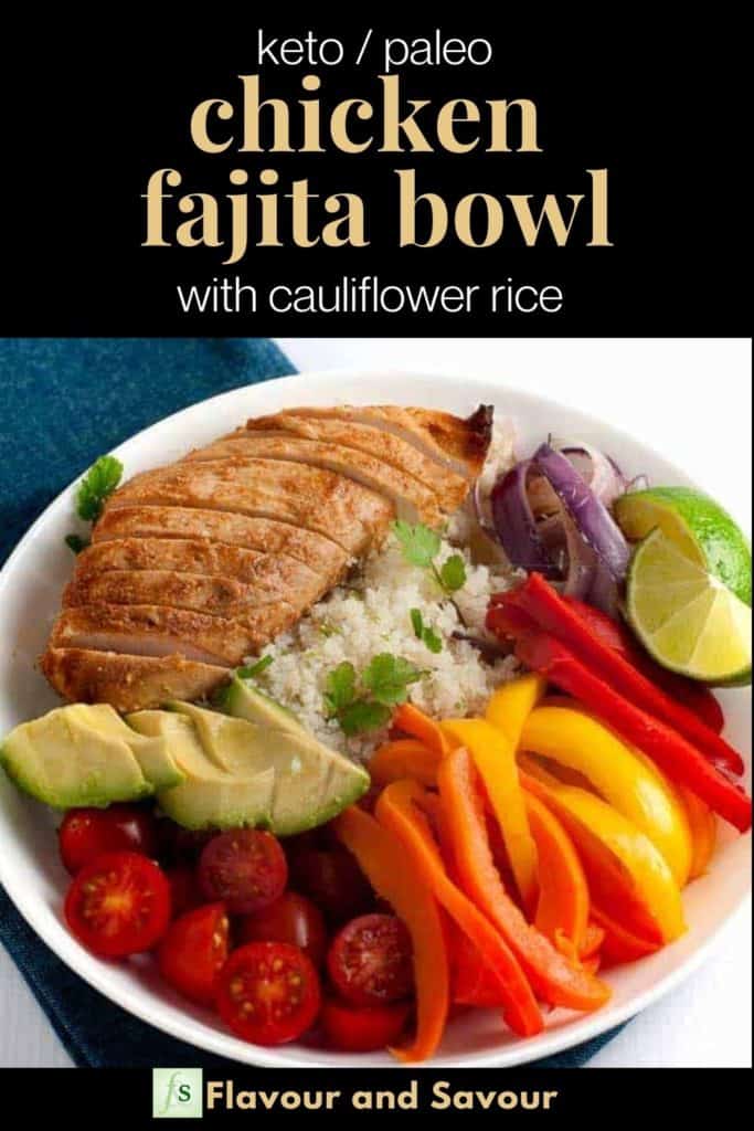 Image with text Chicken Fajita Bowl