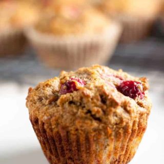 Paleo Cranberry Pear Muffins. A tender, moist grain-free paleo muffin made with almond flour and naturally sweetened with ripe pears and honey. Use fresh or dried cranberries.
