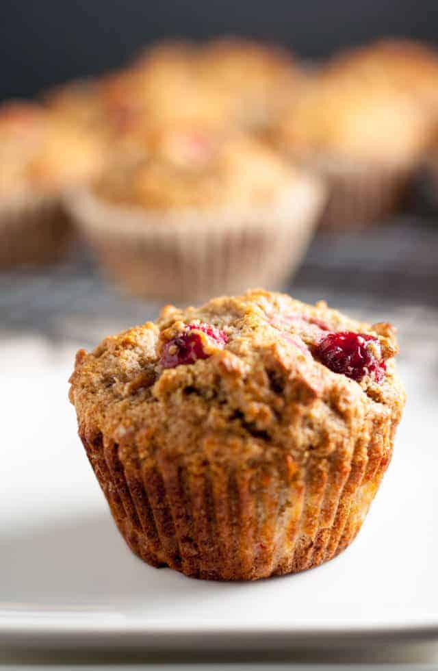 Paleo Pear and Cranberry Muffins. A tender, moist grain-free paleo muffin made with almond flour and naturally sweetened with ripe pears and honey. Use fresh or dried cranberries.