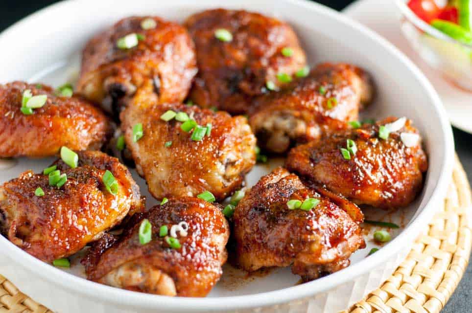 Smoky Chipotle Honey-Mustard Glazed Chicken Thighs.