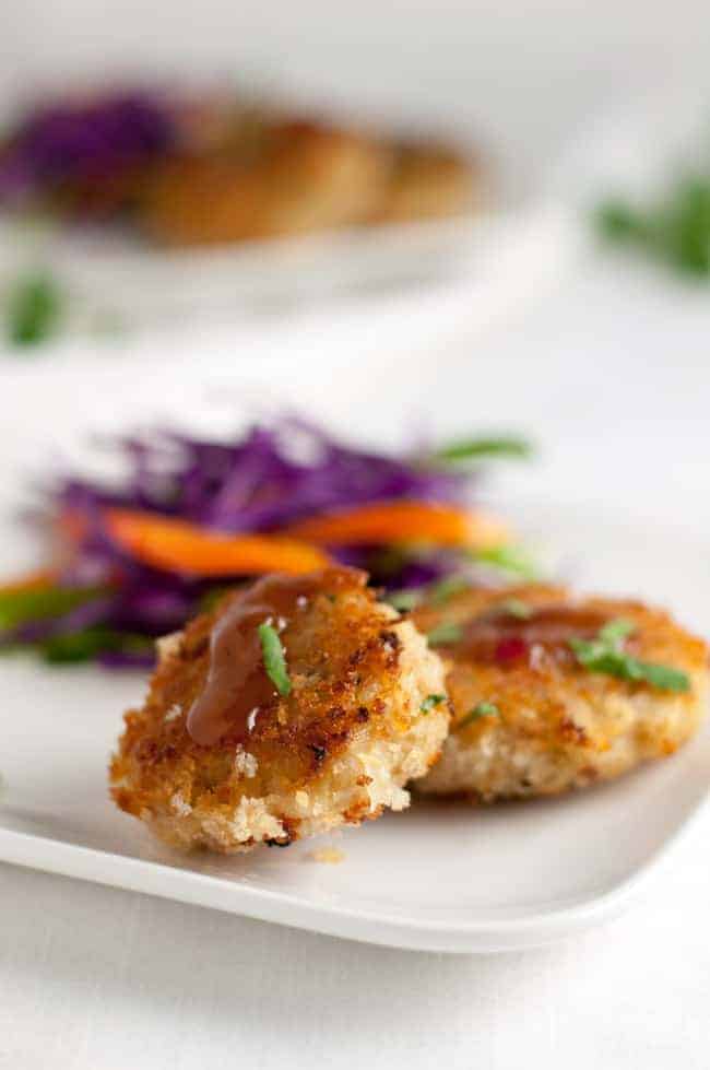 Bangkok Crab Cakes with Spicy Thai Dip. A twist on traditional crab cakes, these pack a punch of flavour!