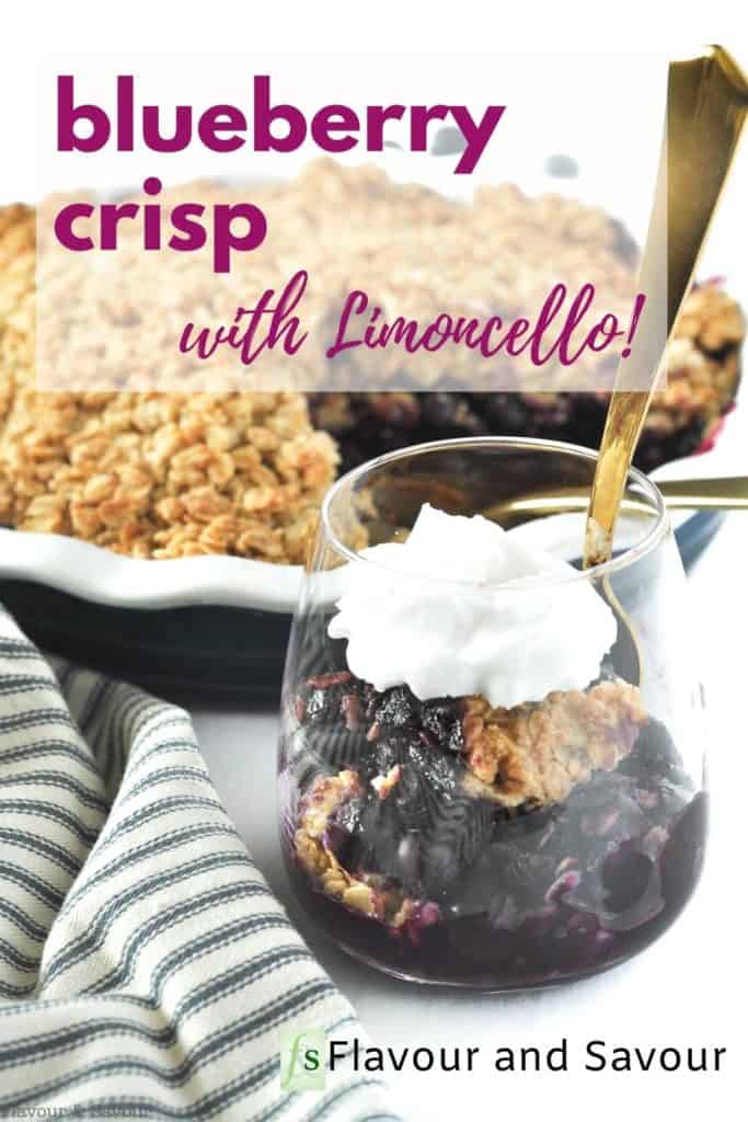 Pinterest pin for Blueberry Crisp with Limoncello
